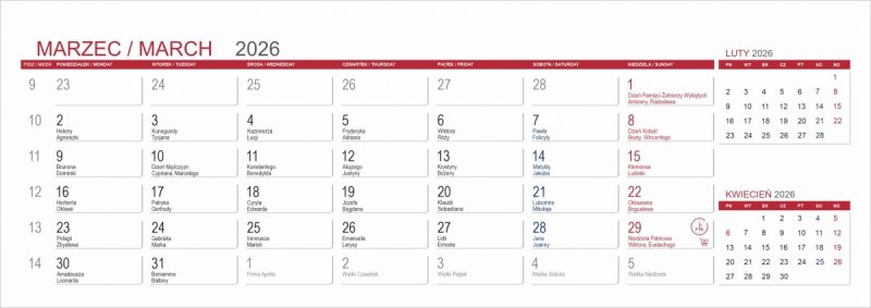 Kalendarz biurkowy z notesami i znacznikami samoprzylepnymi MAXI 2026 zielony 