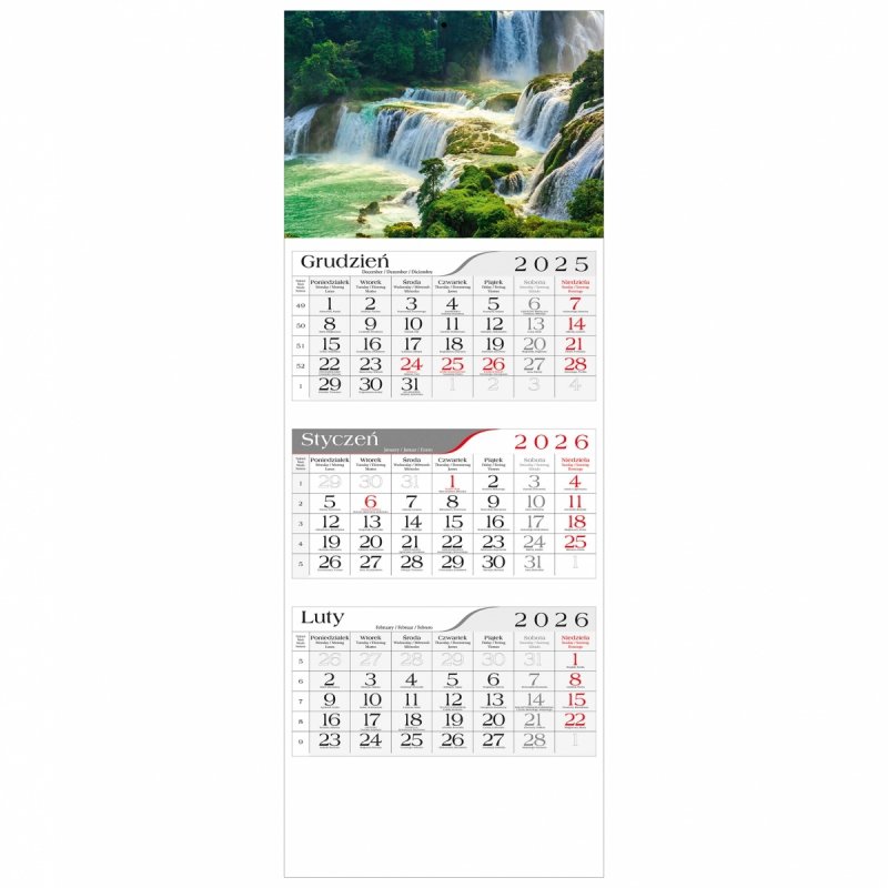 główka do kalendarza 3-dzielnego na ścianę