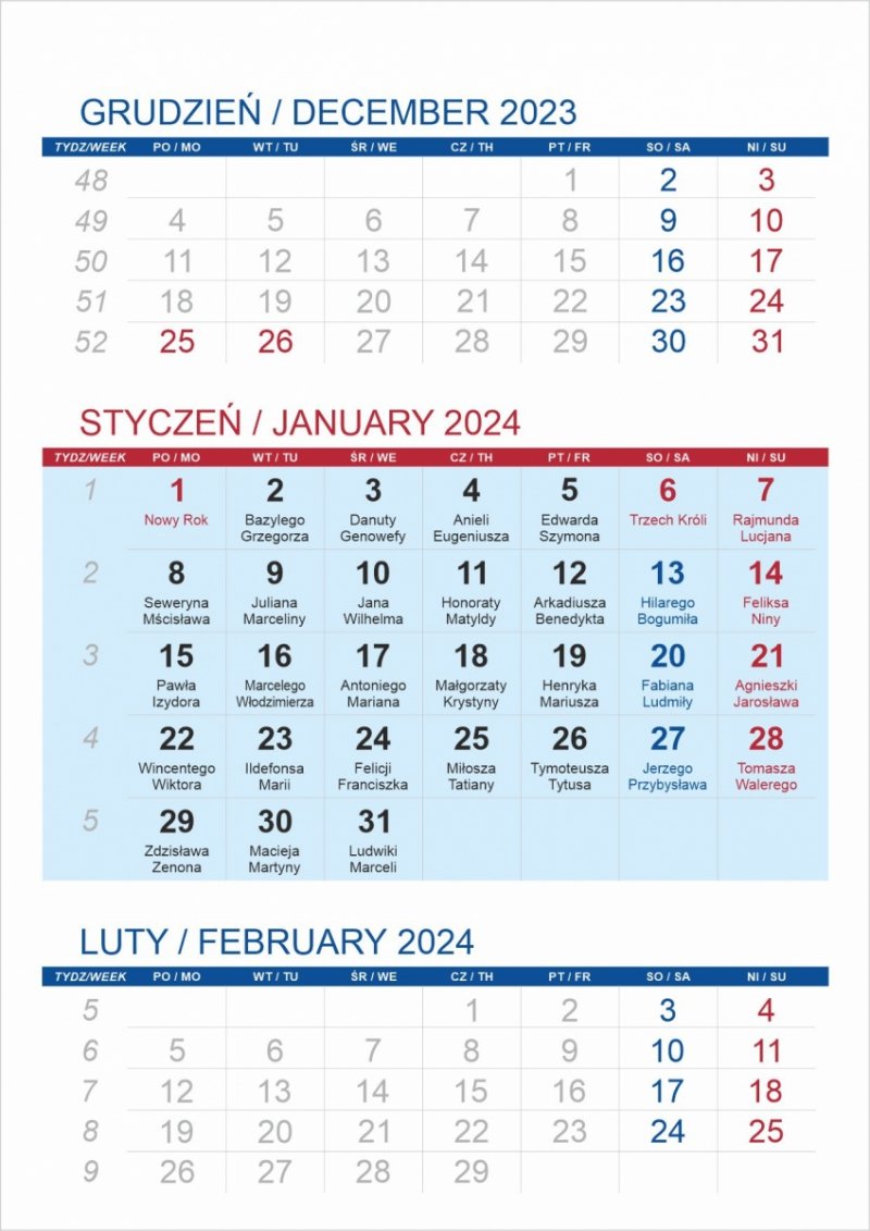 Kalendarz biurkowy z notesem i znacznikami TOP 3-miesięczny 2024 seledynowy