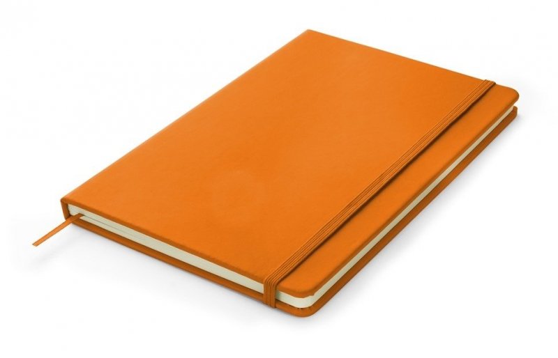 Notes A5 papier chamois w linie oprawa VIVA pomarańczowa  z zamykaniem na gumkę