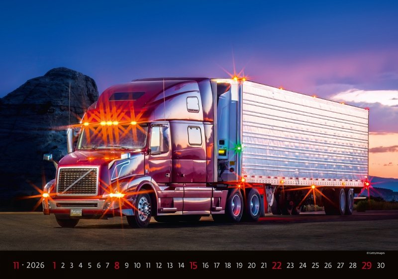H24 Kalendarz ścienny wieloplanszowy Trucks 2026