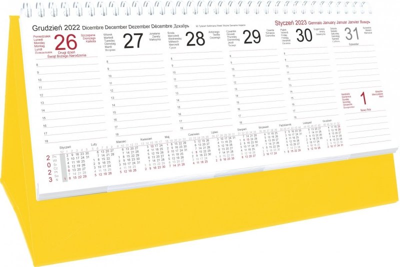 Kalendarz biurkowy stojący tygodniowy na rok 2023 w oprawie PREMIUM