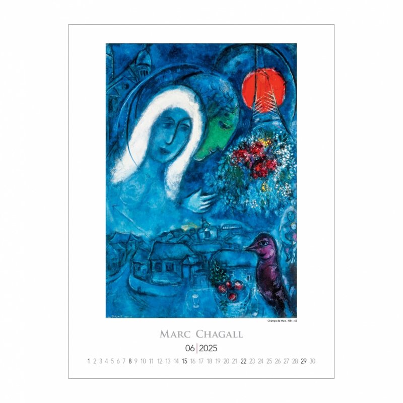 Kalendarz ścienny wieloplanszowy  Marc Chagall 2025 - czerwiec 2025