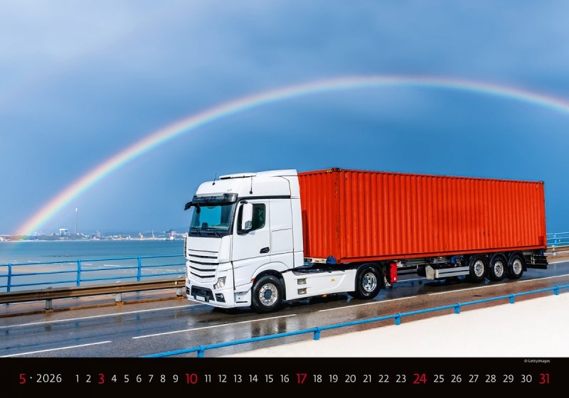 H24 Kalendarz ścienny wieloplanszowy Trucks 2026 Z NADRUKIEM