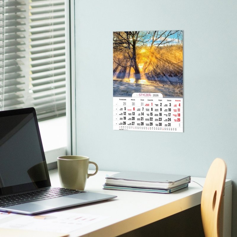 Kalendarz ścienny wieloplanszowy A4 PEJZAŻE 2026