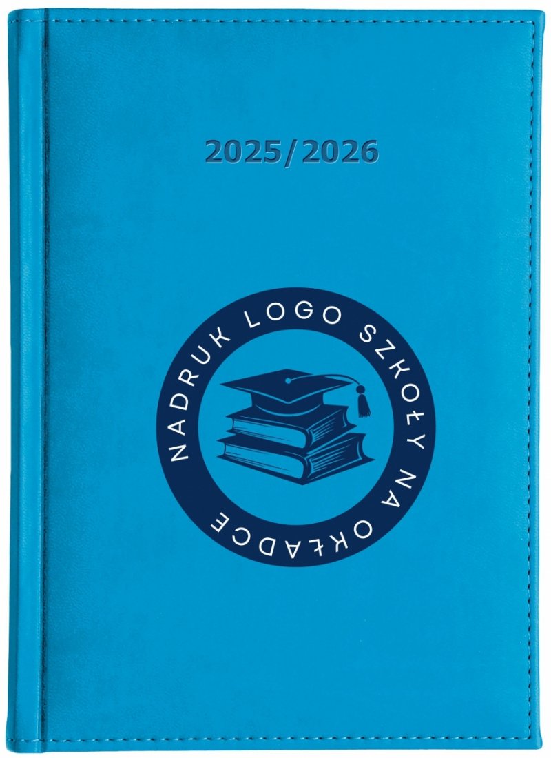 kalendarze książkowe z logo i danymi szkoły