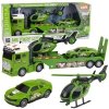 Zestaw Militarny Wojskowy Ciężarówka Laweta Auto Helikopter Światła Dźwięk