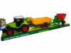 TRAKTOR zielony z 2 przyczepami