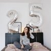 Balon urodzinowy na hel cyfry  8 40cm złota