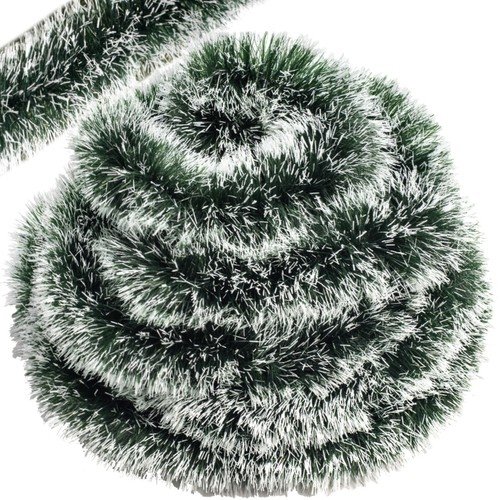 DŁUGA-I-GRUBA-GIRLANDA-CHOINKOWA-ŁAŃCUCH-NA-CHOINKĘ-6-METRÓW-15 cm-BIAŁO-ZIELONA-1