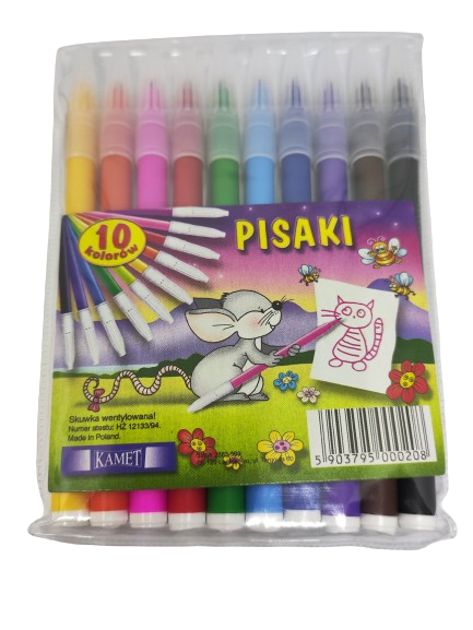 FLAMASTRY PISAKI KAMET 10 KOLORÓW