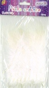 OZDOBA DEKORACYJNA PIÓRKA 10-12CM OP.50SZT  białe