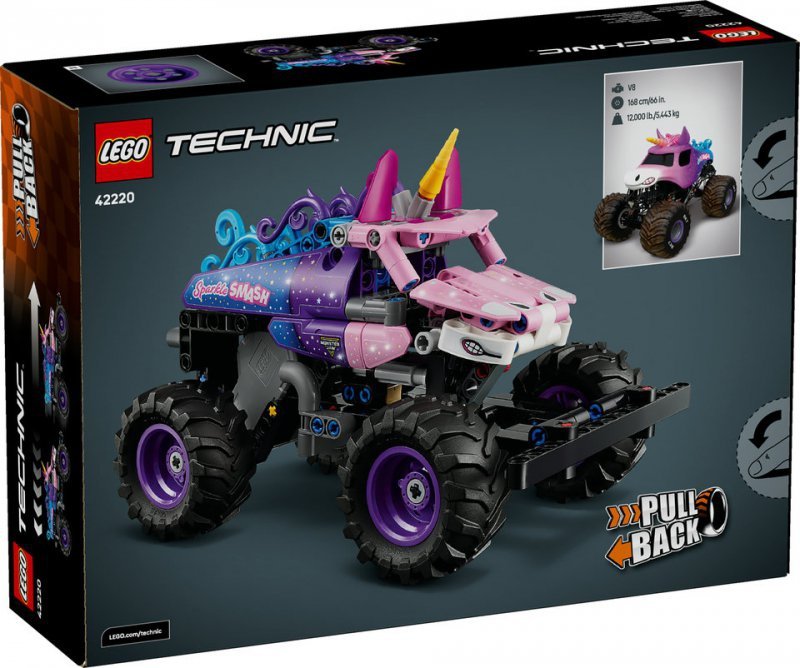 Klocki Lego Monster Jam™ Sparkle Smash™ z Napędem Typu Pull-Back
