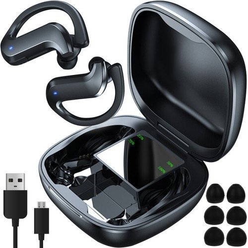 Słuchawki bezprzewodowe 5.0 z powerbankiem czarne