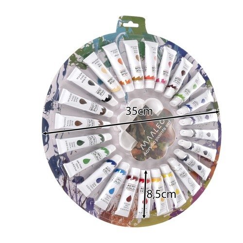 Farby akrylowe 12ml - zestaw 24 szt.