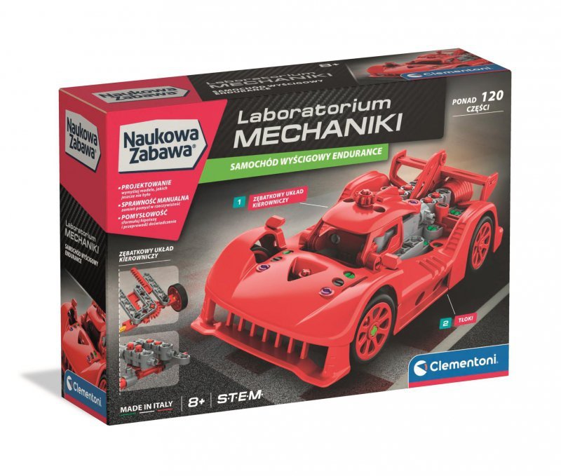klocki Samochód Wyścigowy Endurance Czerwon Laboratorium Mechaniki