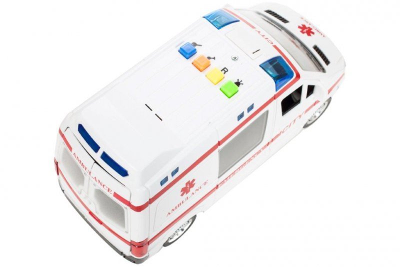 Karetka ambulans z dźwiękiem napędem 1:16 samochód auto pojazd ratowniczy 