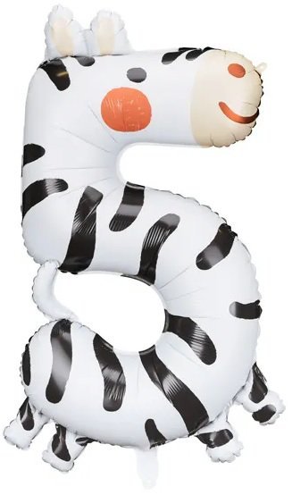 Balon-foliowy-urodzinowy-cyfra&quot;5&quot;-Zebra-68x98cm