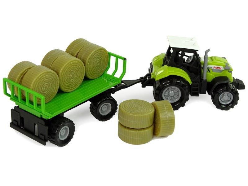 Traktor z Przyczepka Bale Siana Dźwięk Zielony 26cm