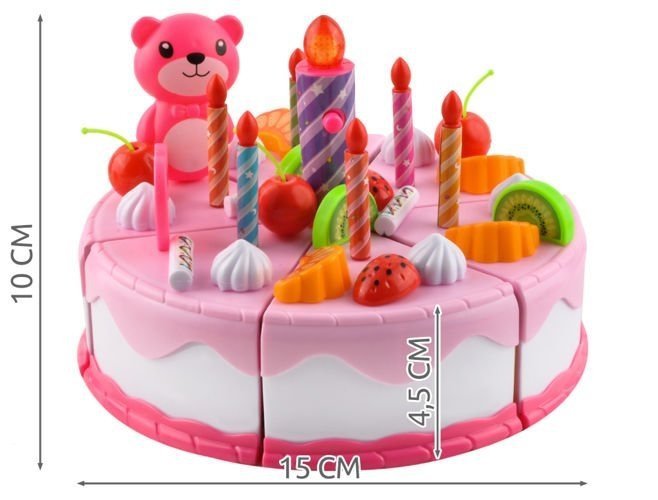 Tort Urodzinowy do Krojenia Kuchnia 80 el. różowy