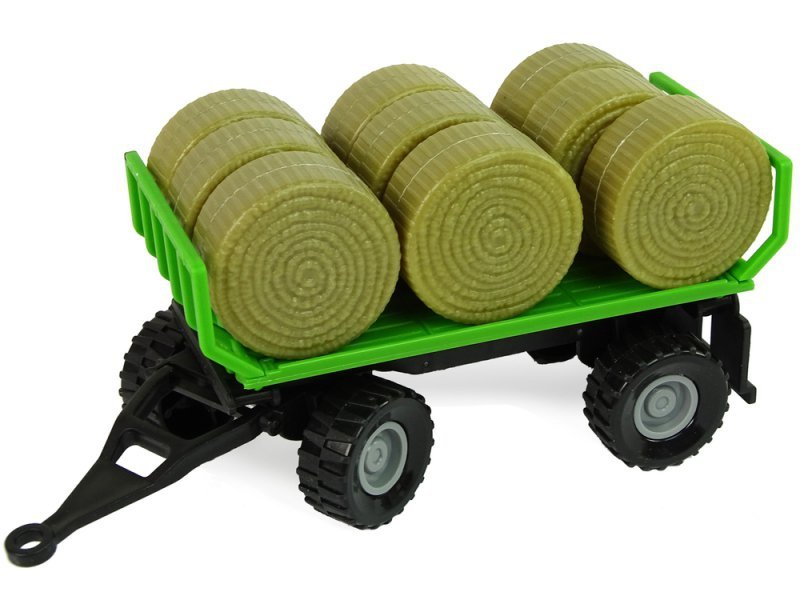 Traktor z Przyczepka Bale Siana Dźwięk Zielony 26cm