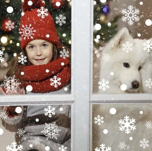 Naklejki świąteczne na okno 29 śnieżek 