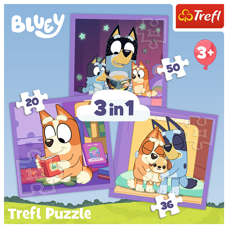 Puzzle  3w1 (20, 36, 50)  Poznaj Bluey