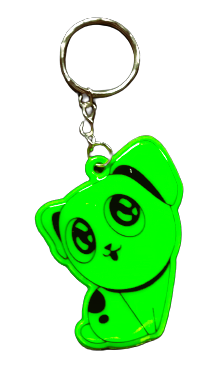 Brelok-odblaskowy-do-plecaka-kluczy-pies-duże-oczka-zielony