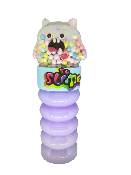 SLIME  masa glut + kulki styropianowe 6x18cm fioletowy
