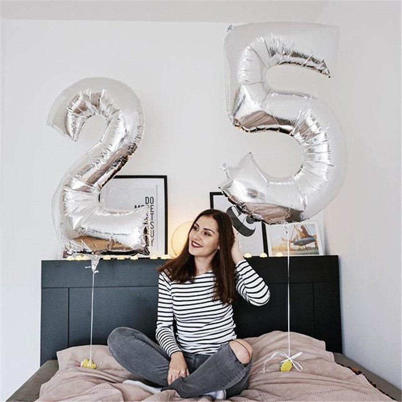 Balon urodzinowy na hel cyfry  8 40cm złota