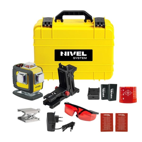 Nivel System CL4D-R Czerwony multi-laser krzyżowy (4 x 360°), Bluetooth + SJJM1EX