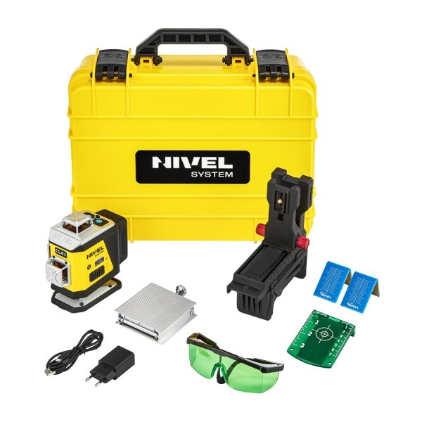 Nivel System CL4B Niebieski multi-laser krzyżowy (4 x 360°), Bluetooth + Tyczka LP36