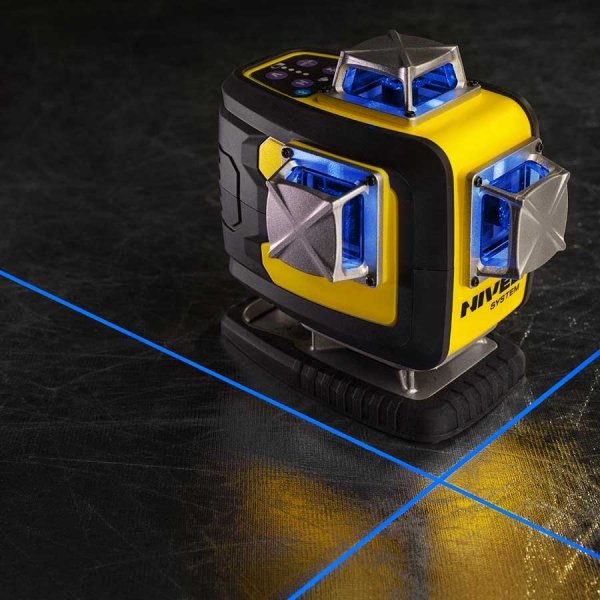 Nivel System CL4D-P Fioletowy multi-laser krzyżowy (4 x 360°), Bluetooth + Statyw SJJM1EX + Czujnik RD800 + Łata LS24