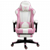 Fotel gamingowy GHOST 17 różowy z podnóżkiem różowy