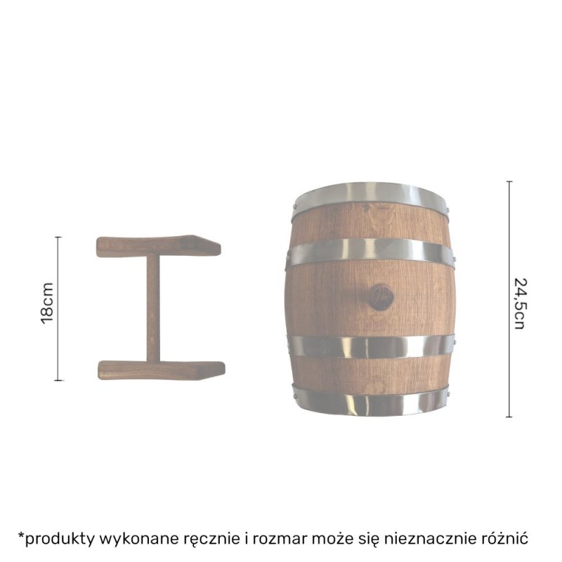 Beczka drewniana dębowa 3l - grawer