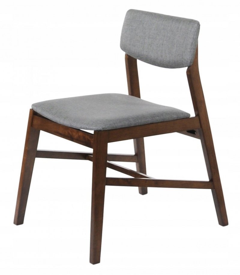 krzesło drewniane tapicerowane Mesa kolor szary 