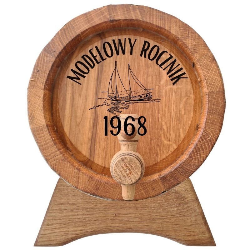 Beczka drewniana dębowa z grawerem - #119 - modelowy rocznik