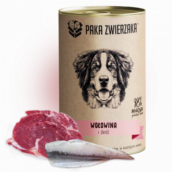 Karma Paka Zwierzaka WOŁOWINA i ŚLEDŹ 400g