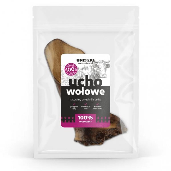 UNISZKI Ucho wołowe dla psa – naturalny gryzak 1 szt.