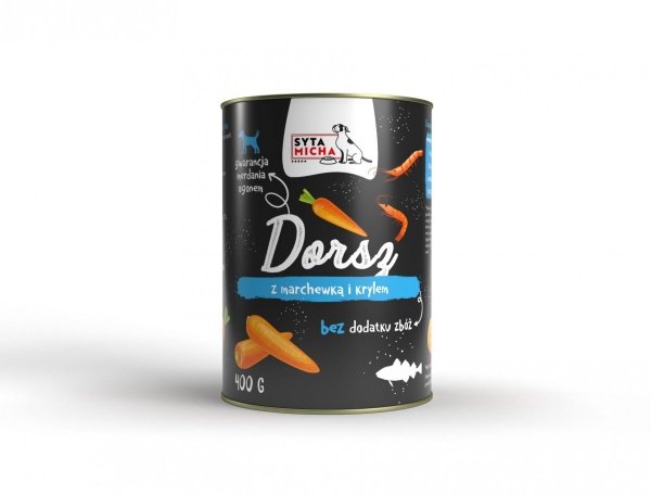 Syta Micha Karma mokra dla psa dorsz z marchewką i krylem 400g