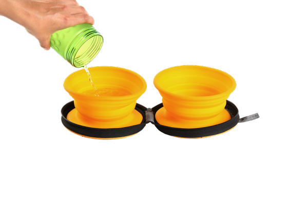 Kiwi Walker TRAVEL DOUBLE BOWL zestaw misek turystycznych pomarańczowych