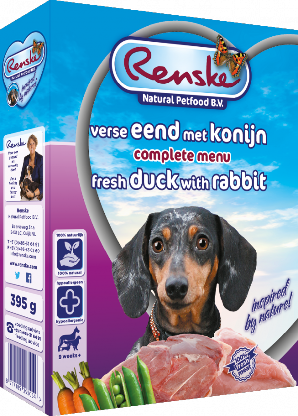 Renske Dog Adult fresh meat duck and rabbit – świeże mięso kaczka i królik dla psów 395g