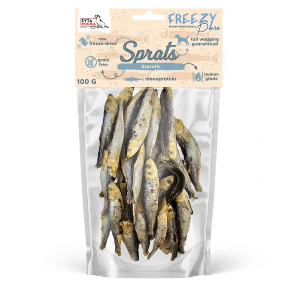 Syta Micha 100% liofilizowane szprotki dla psa FREEZY Pure 100g