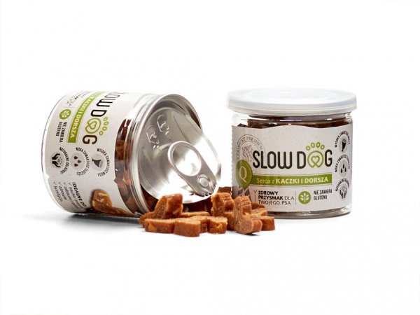 SLOW DOG Treserki Serca z kaczki i dorsza 70g