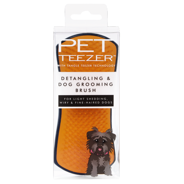 PET TEEZER szczotka do rozplątywania i pielęgnacji sierści rozmiar L pomarańczowo-granatowa