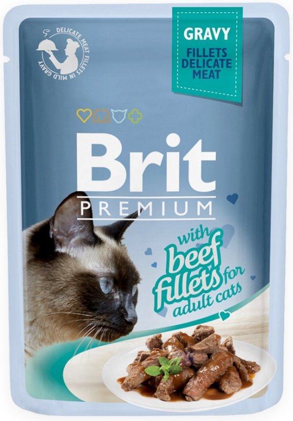 Brit 8555 Premium Cat 85g Wołowina sos saszetka