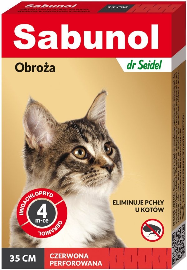 Sabunol 1483 Obroża dla kota czerwona 35cm