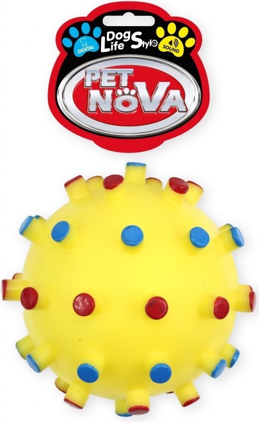 Pet Nova 1373 Piłka jeż z wypustkami 12cm, żółta