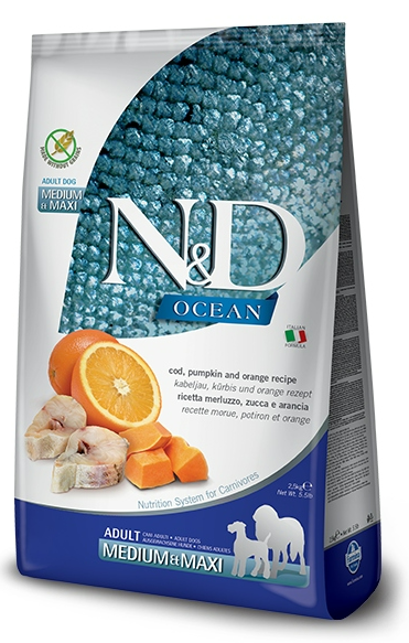 ND Dog Ocean 6551 Ad M&amp;M 2,5kg Pumpkin Codfish Ora