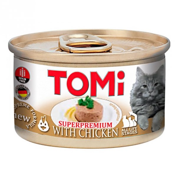 TOMI 1039 puszka dla dorosłego kota z kurą 85gr